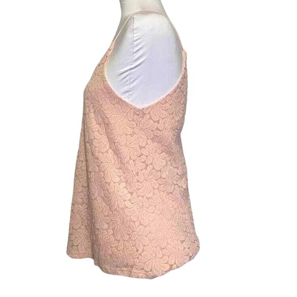 J.O.A. Cami‎ Tank Top Womens Medium Floral Lace V-Neck Low Back Blush Pink - Picture 2 of 8